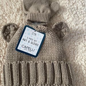 Hat & Glove Set 0-6 Months